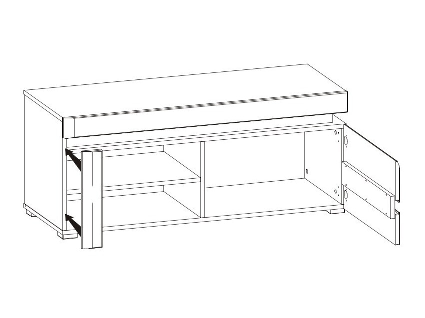 TV komoda Revelmi 100 (Sjajno belo + Belo)