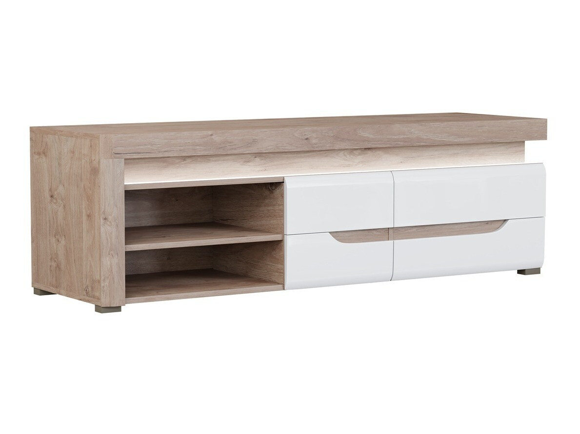 TV komoda Revelmi 101 (Hrast + Sjajno belo)