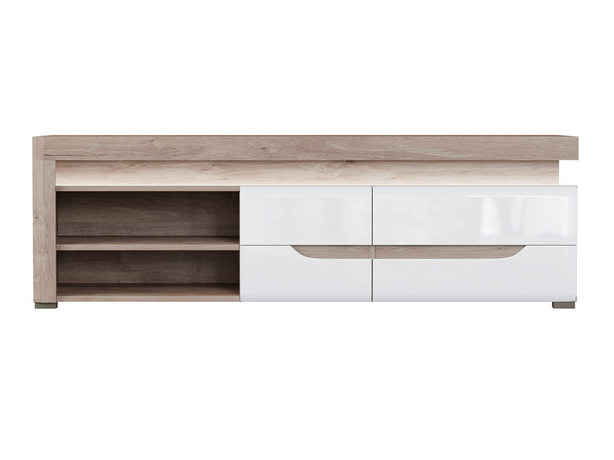 TV komoda Revelmi 101 (Hrast + Sjajno belo)