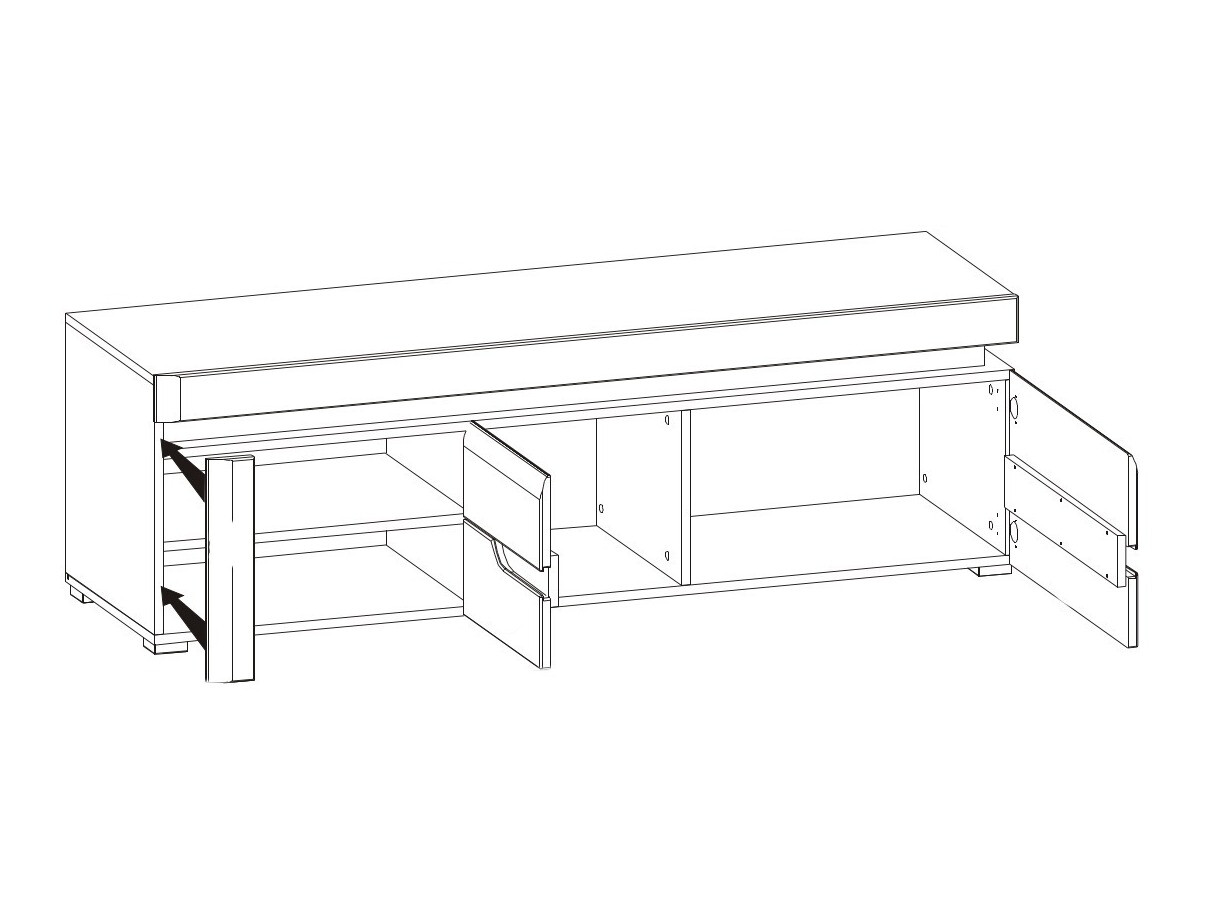 TV komoda Revelmi 101 (Sjajno belo + Belo)