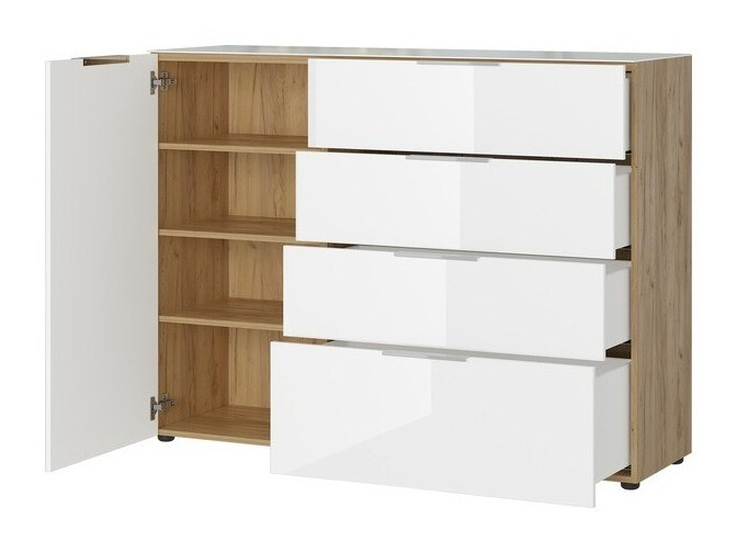 Komoda Sacramento 300 (Belo + Navarra hrast)