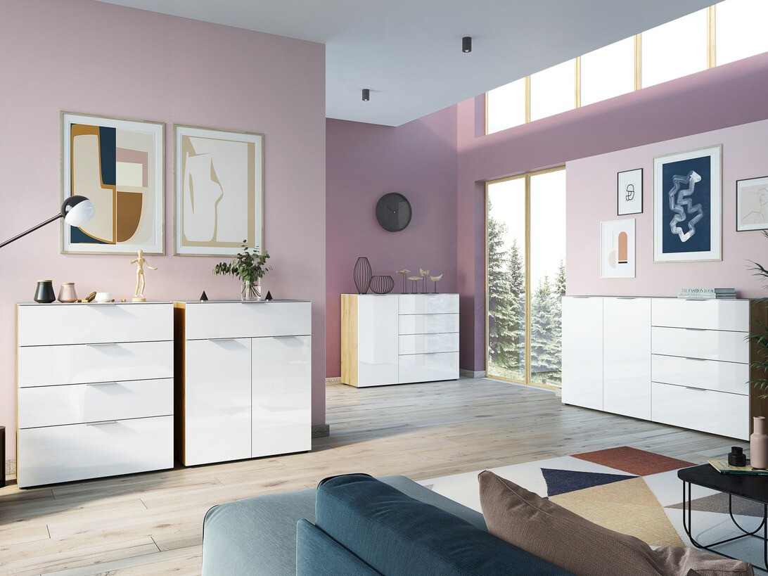 Komoda Sacramento 300 (Belo + Navarra hrast)