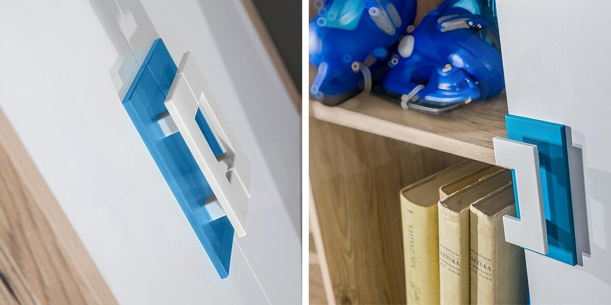 Ormar Tolfere 103 (Svetli javor + Belo + Tirkizna)