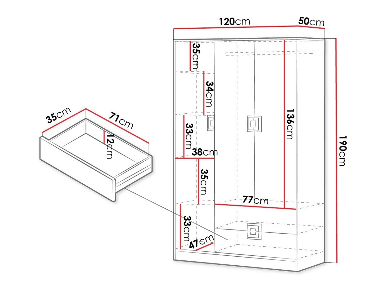 Ormar Tolfere 103 (Svetli javor + Belo + Tirkizna)