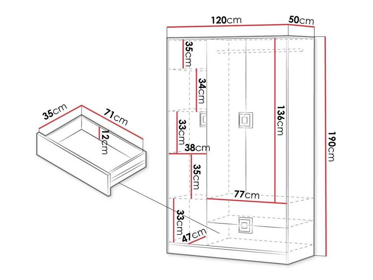 Ormar Tolfere 103 (Svetli javor + Belo)