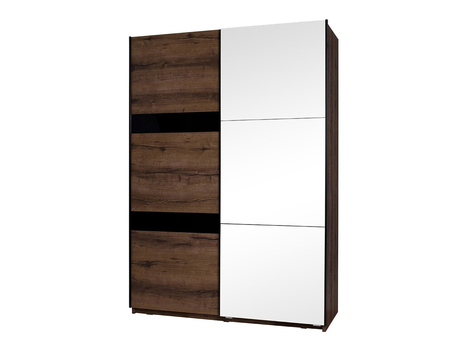 Ormar Fivelbo 109 (Manastirski hrast + Crna visoki sjaj)