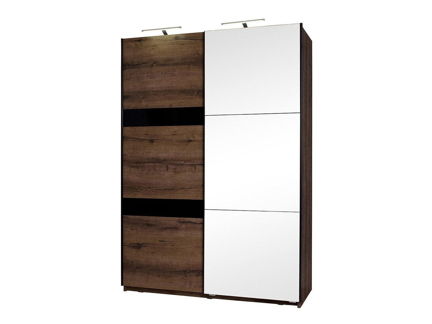 Ormar Fivelbo 109 (Manastirski hrast + Crna visoki sjaj)