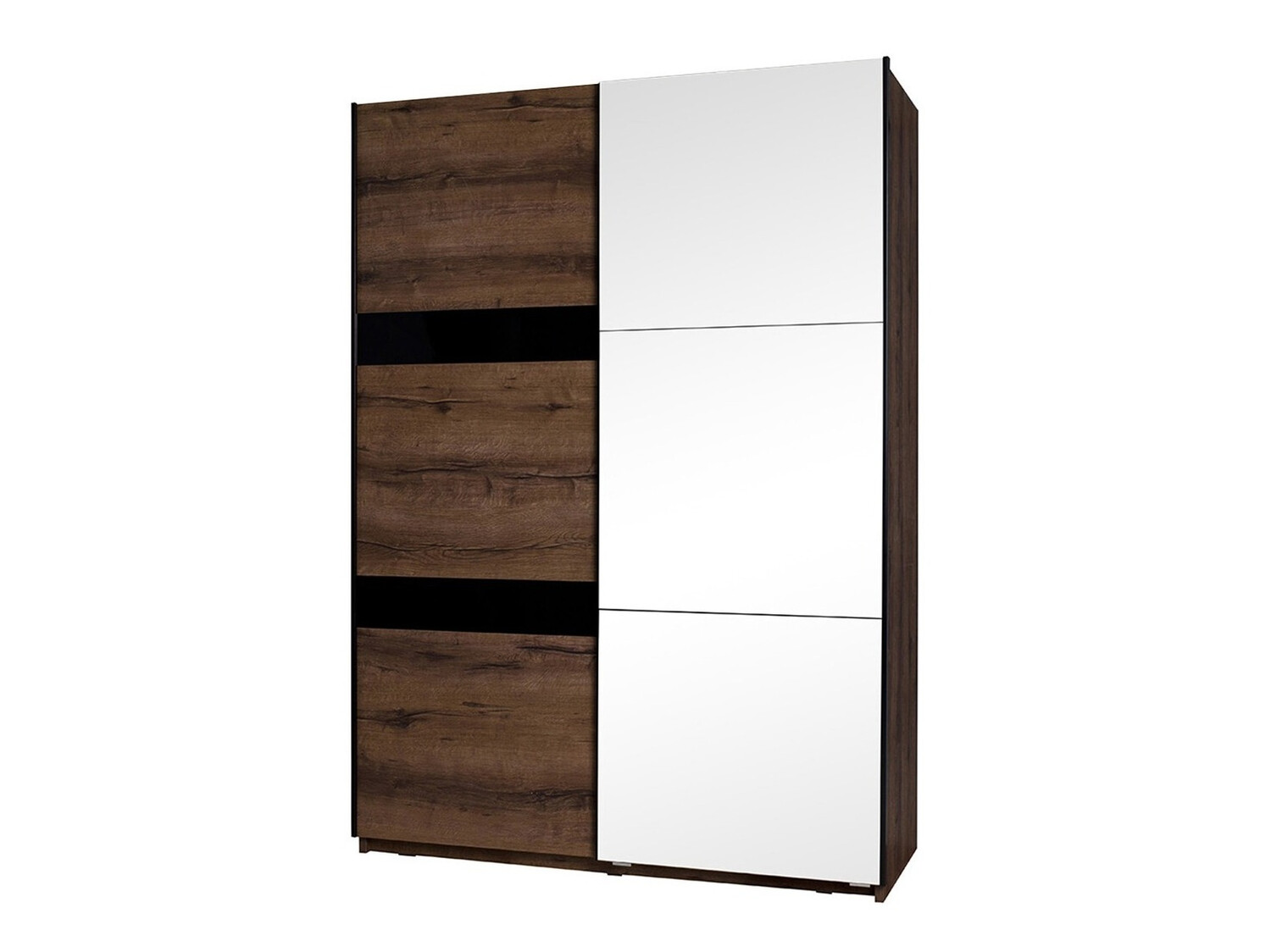 Ormar Fivelbo 109 (Manastirski hrast + Crna visoki sjaj)