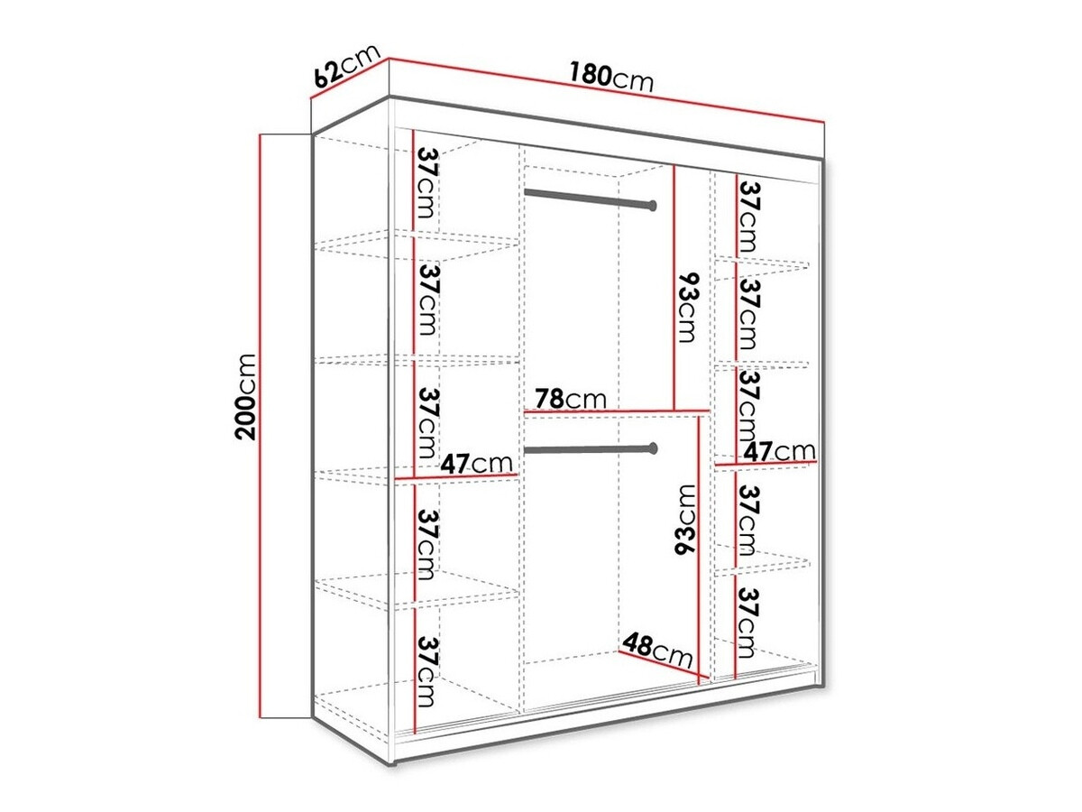 Ormar Hartford 261 (Mat belo + Crni mermer)