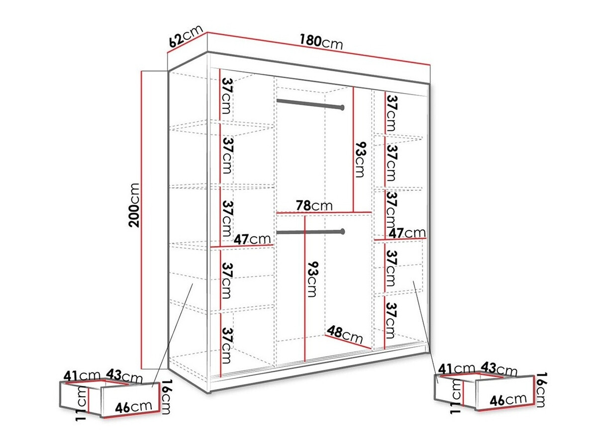 Ormar Hartford 261 (Mat crna + Beli mermer)