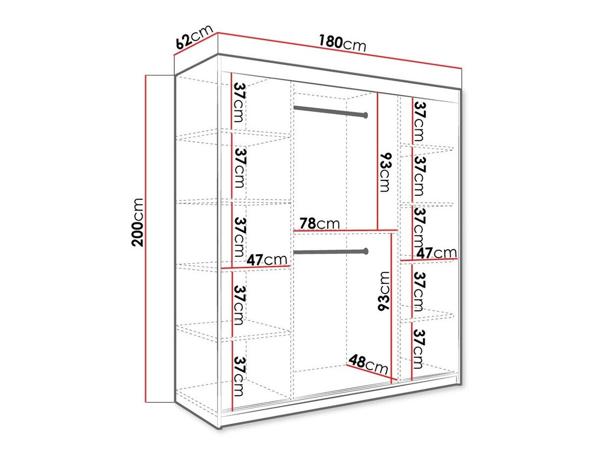 Ormar Hartford 261 (Mat crna + Crni mermer)
