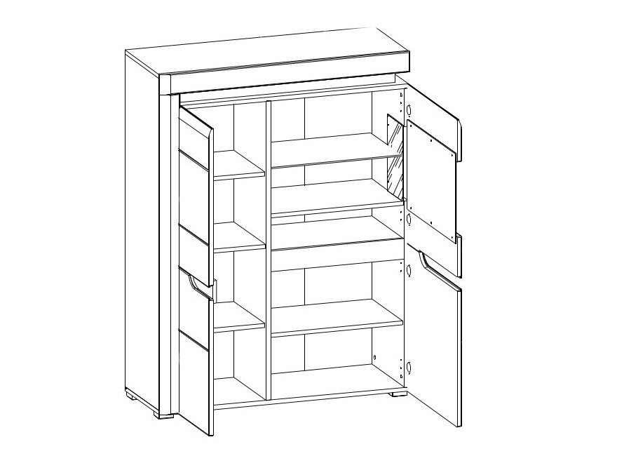 Ormarić Revelmi 104 (Hrast + Sjajno belo)