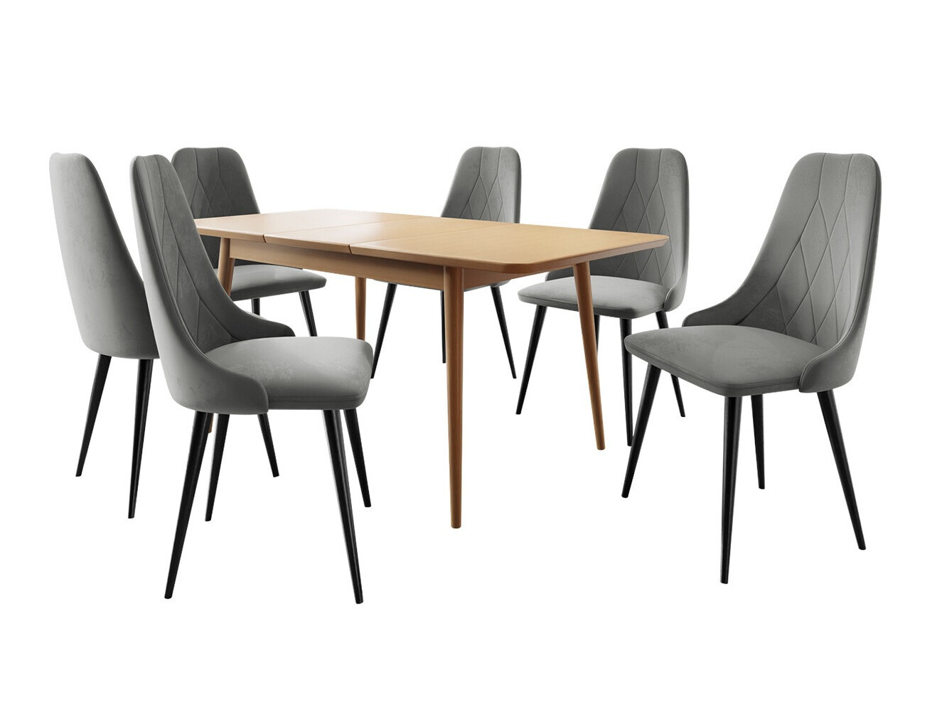 Trpezarijski set Racine 125 (Crno + Magic Velvet 2217)