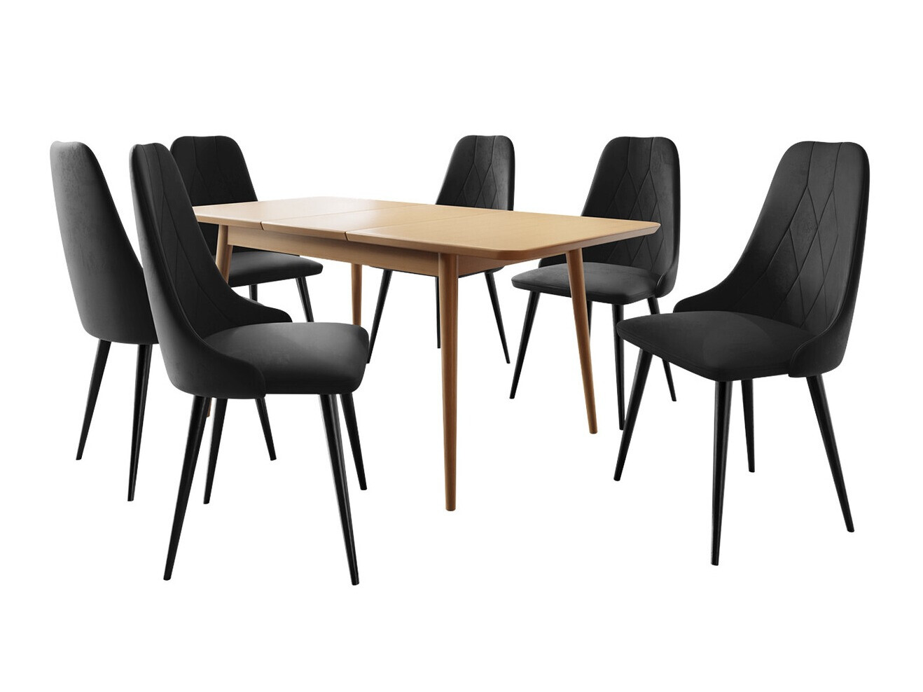 Trpezarijski set Racine 125 (Crno + Magic Velvet 2219)