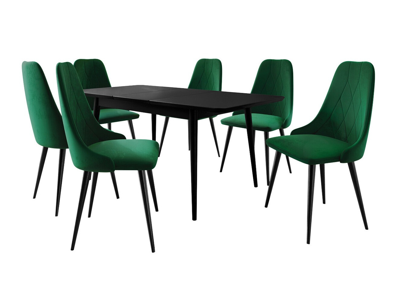 Trpezarijski set Racine 125 (Crno + Magic Velvet 2225)