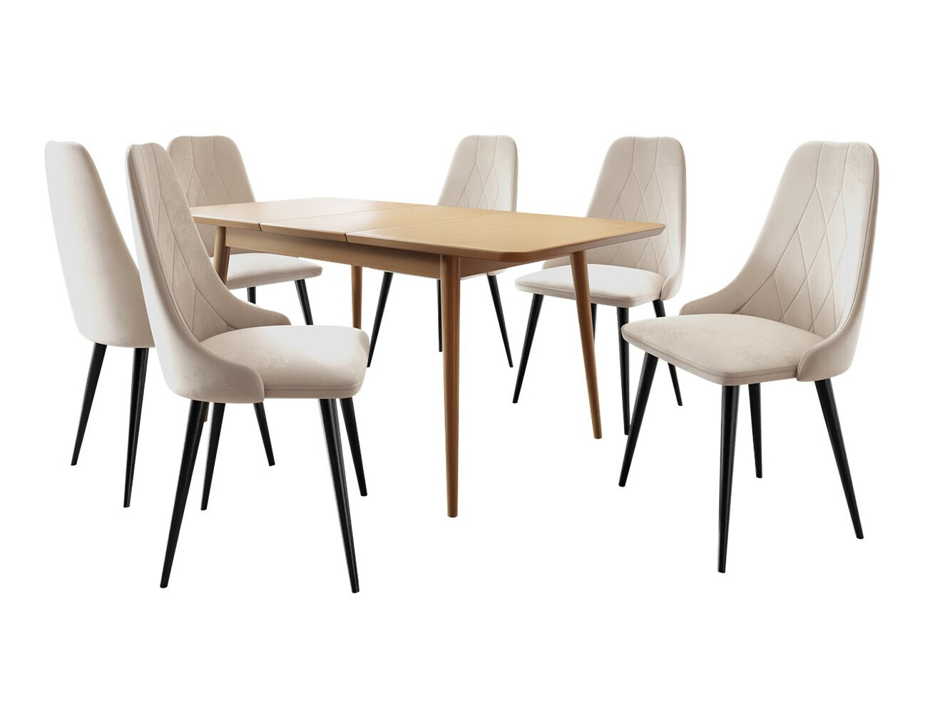 Trpezarijski set Racine 125 (Crno + Magic Velvet 2250)