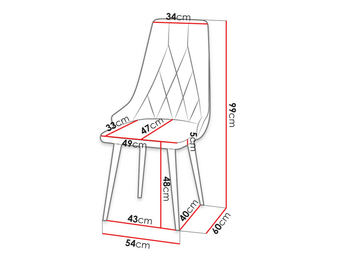 Trpezarijski set Racine 125 (Crno + Magic Velvet 2258)