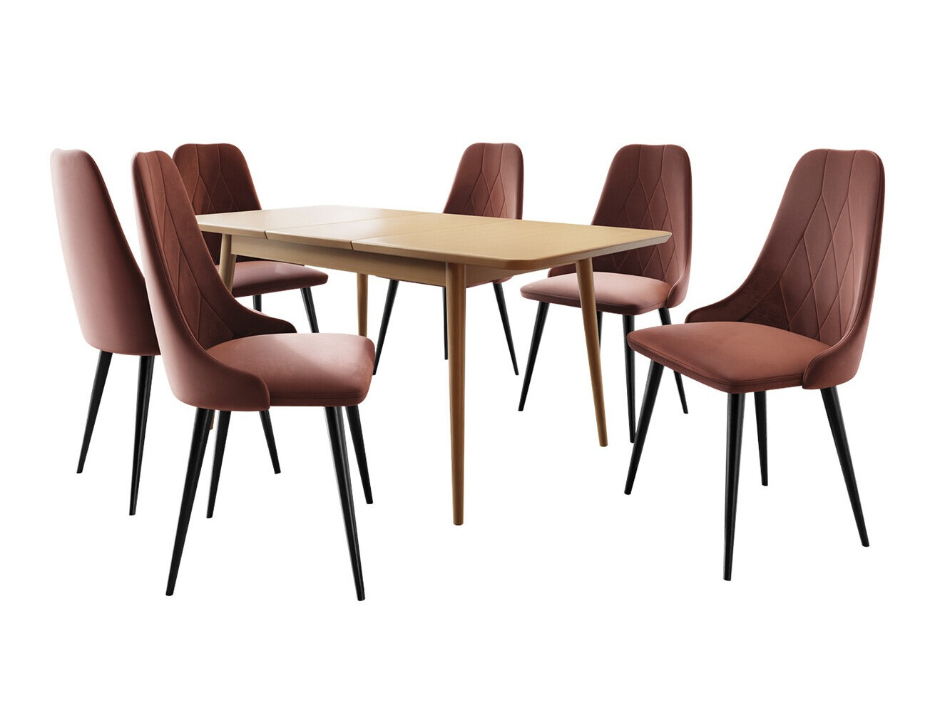 Trpezarijski set Racine 125 (Crno + Magic Velvet 2258)