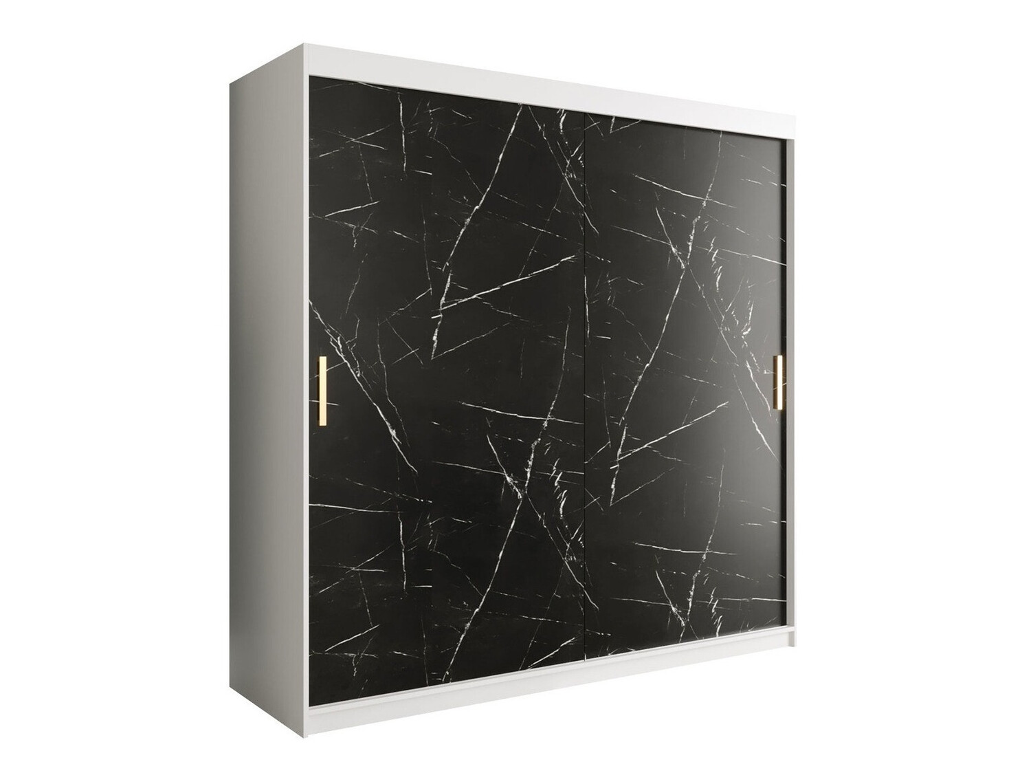 Ormar Hartford 250 (Mat belo + Crni mermer)