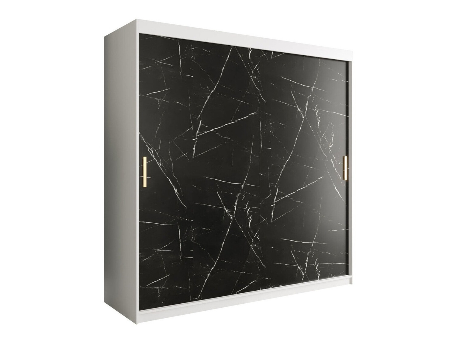 Ormar Hartford 250 (Mat belo + Crni mermer)