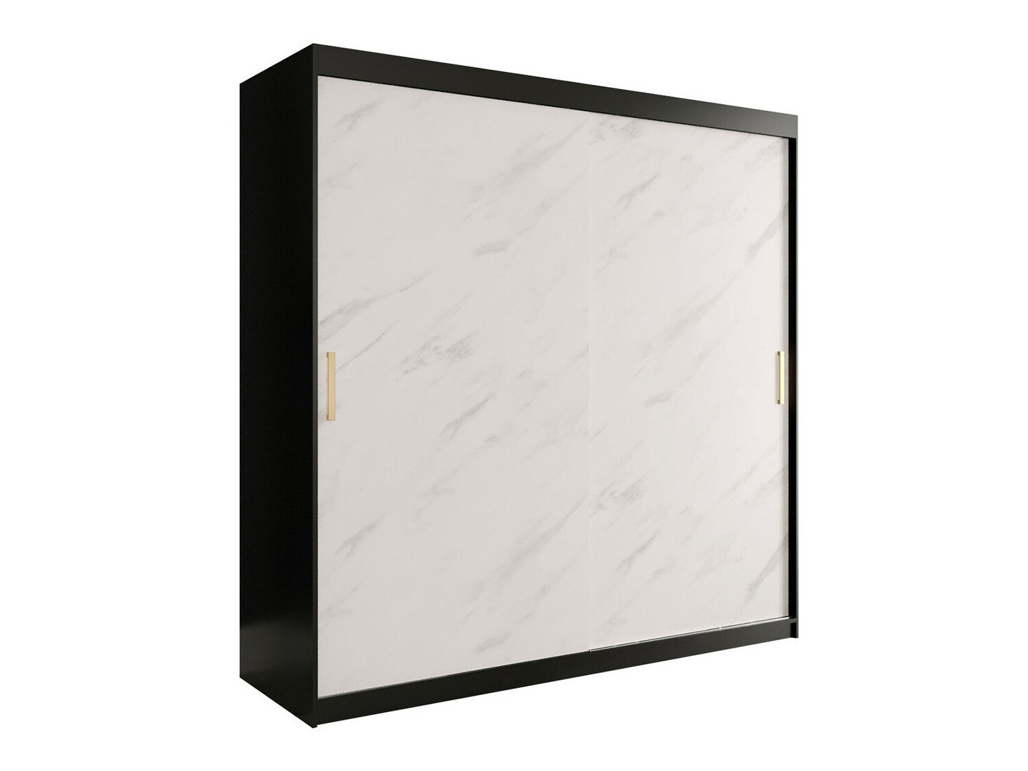 Ormar Hartford 250 (Mat crna + Beli mermer)