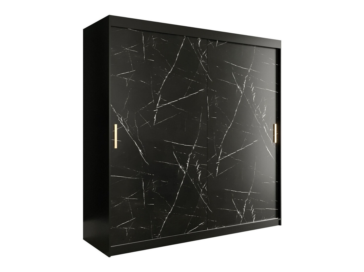 Ormar Hartford 250 (Mat crna + Crni mermer)