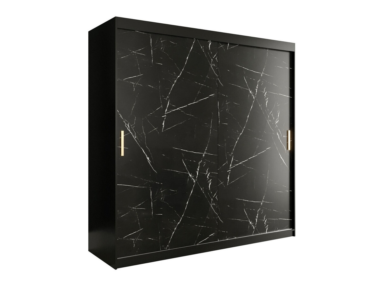 Ormar Hartford 250 (Mat crna + Crni mermer)