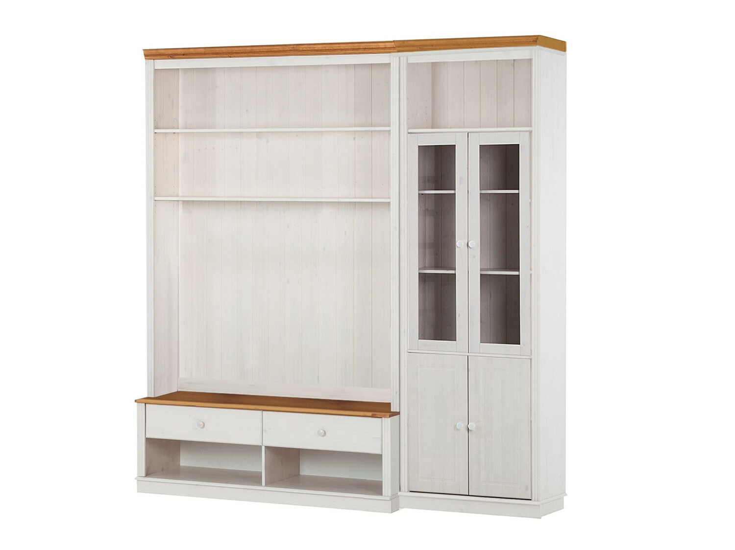 Set za dnevnu sobu Saltoro 124 (Belo + Medeni hrast)
