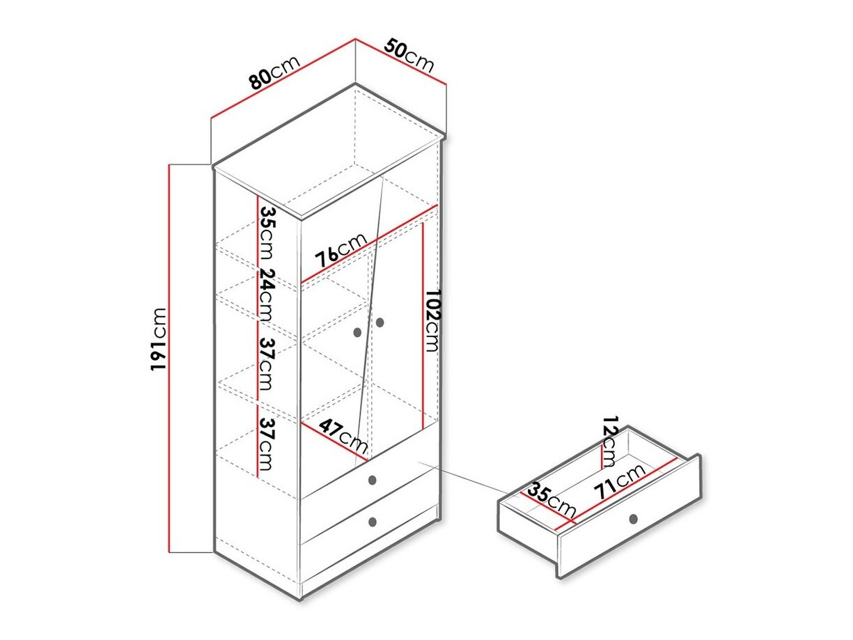Ormar Almira 100 (Zanatski hrast + Belo)