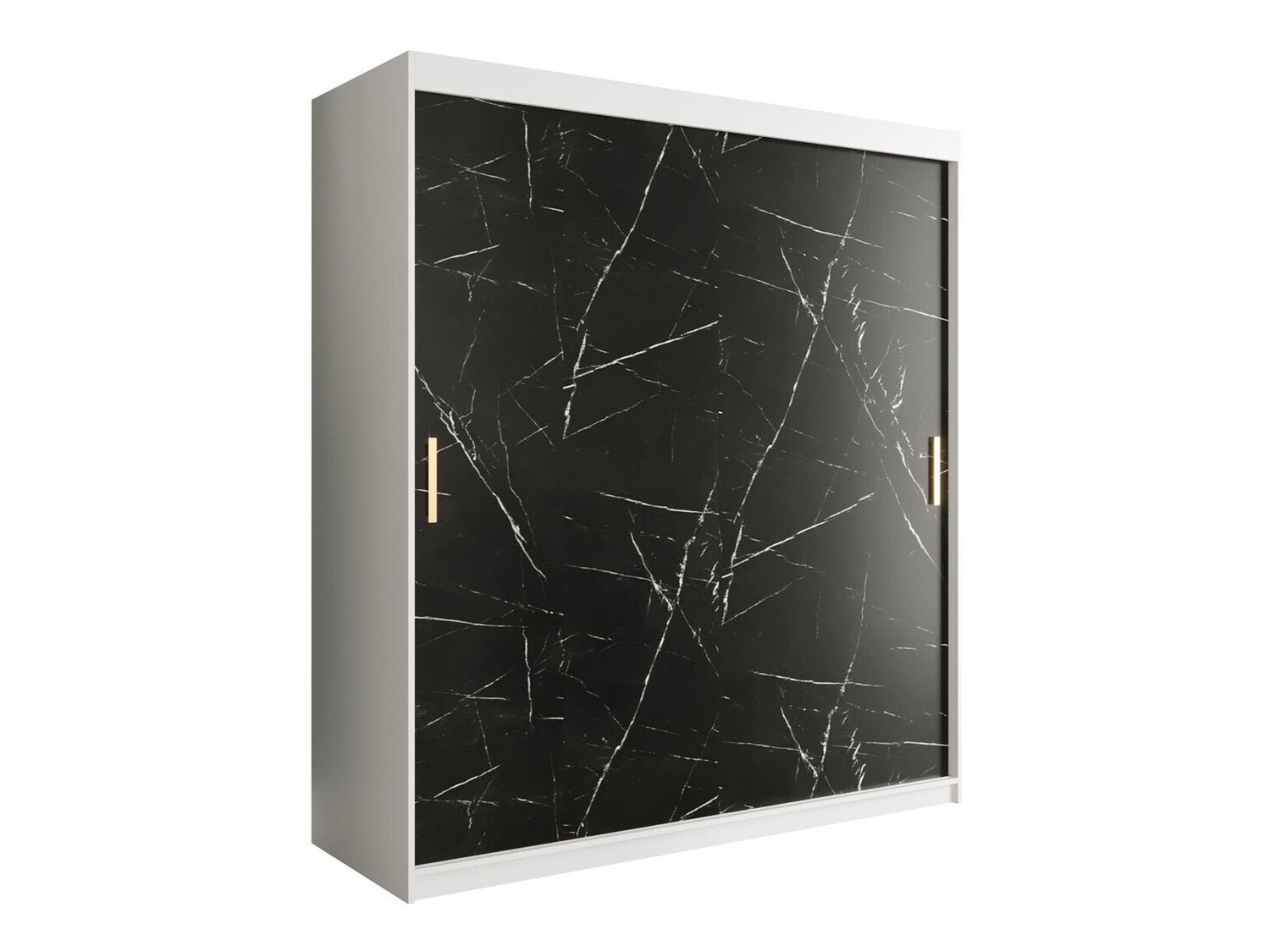 Ormar Hartford 249 (Mat belo + Crni mermer)