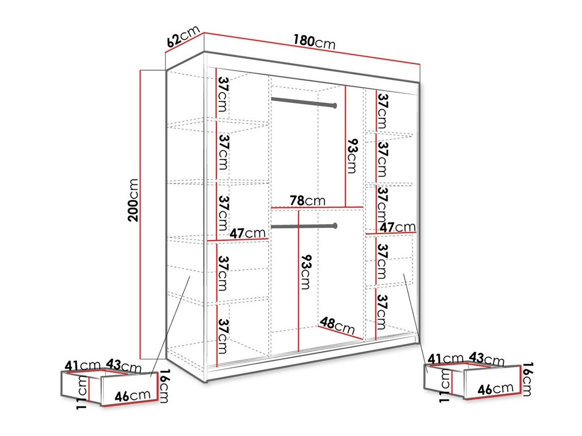 Ormar Hartford 249 (Mat belo + Crni mermer)