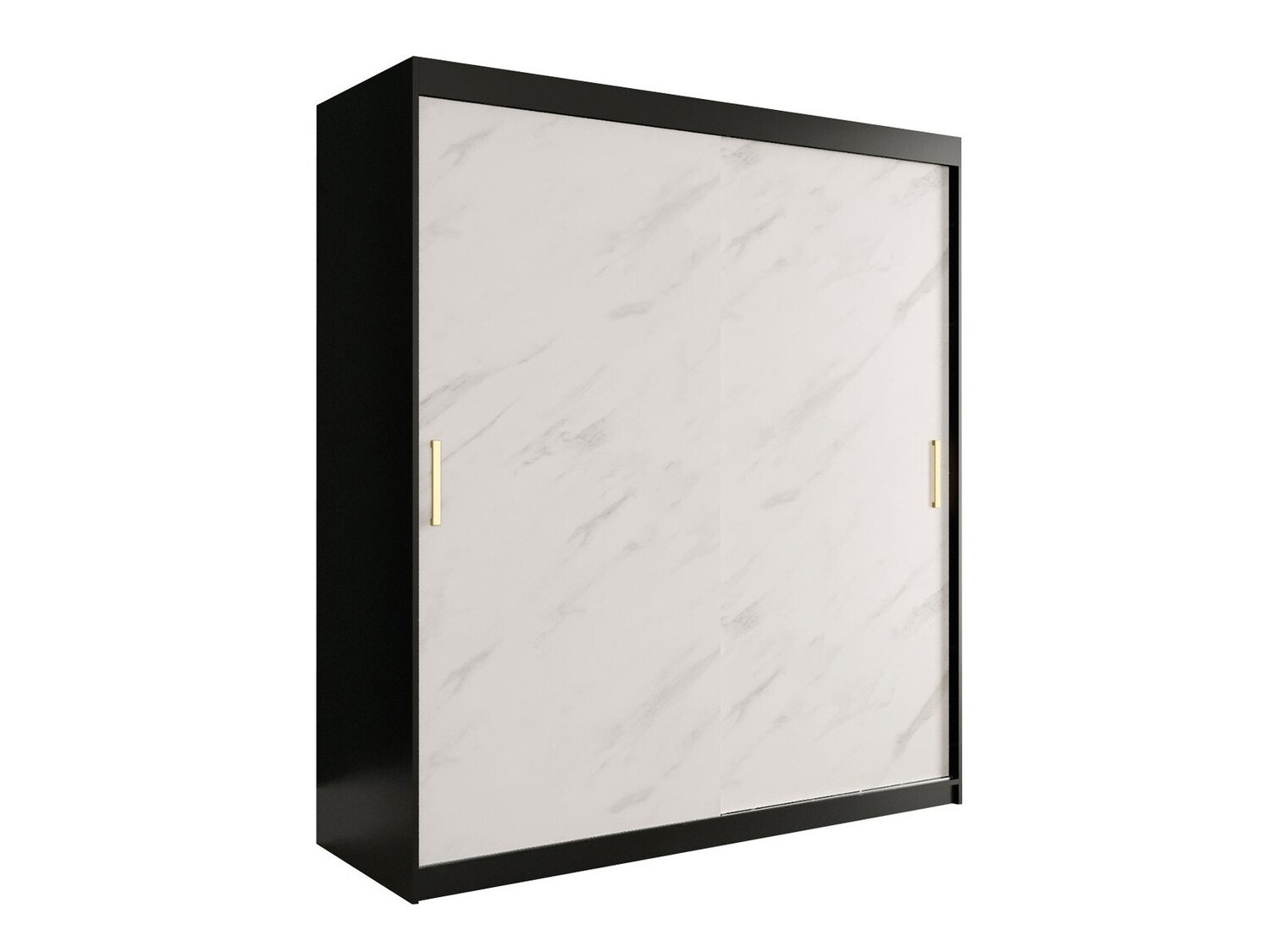 Ormar Hartford 249 (Mat crna + Beli mermer)