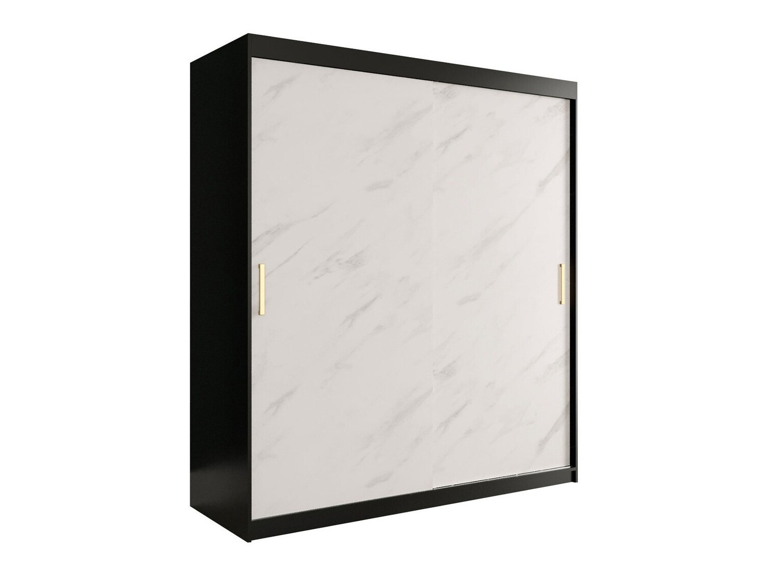 Ormar Hartford 249 (Mat crna + Beli mermer)