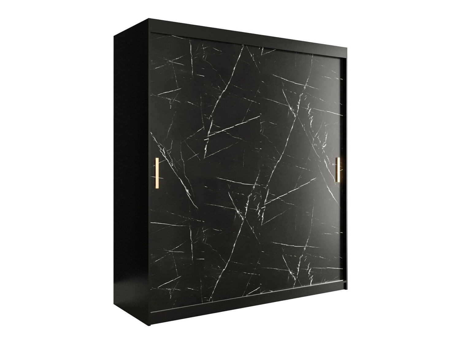 Ormar Hartford 249 (Mat crna + Crni mermer)