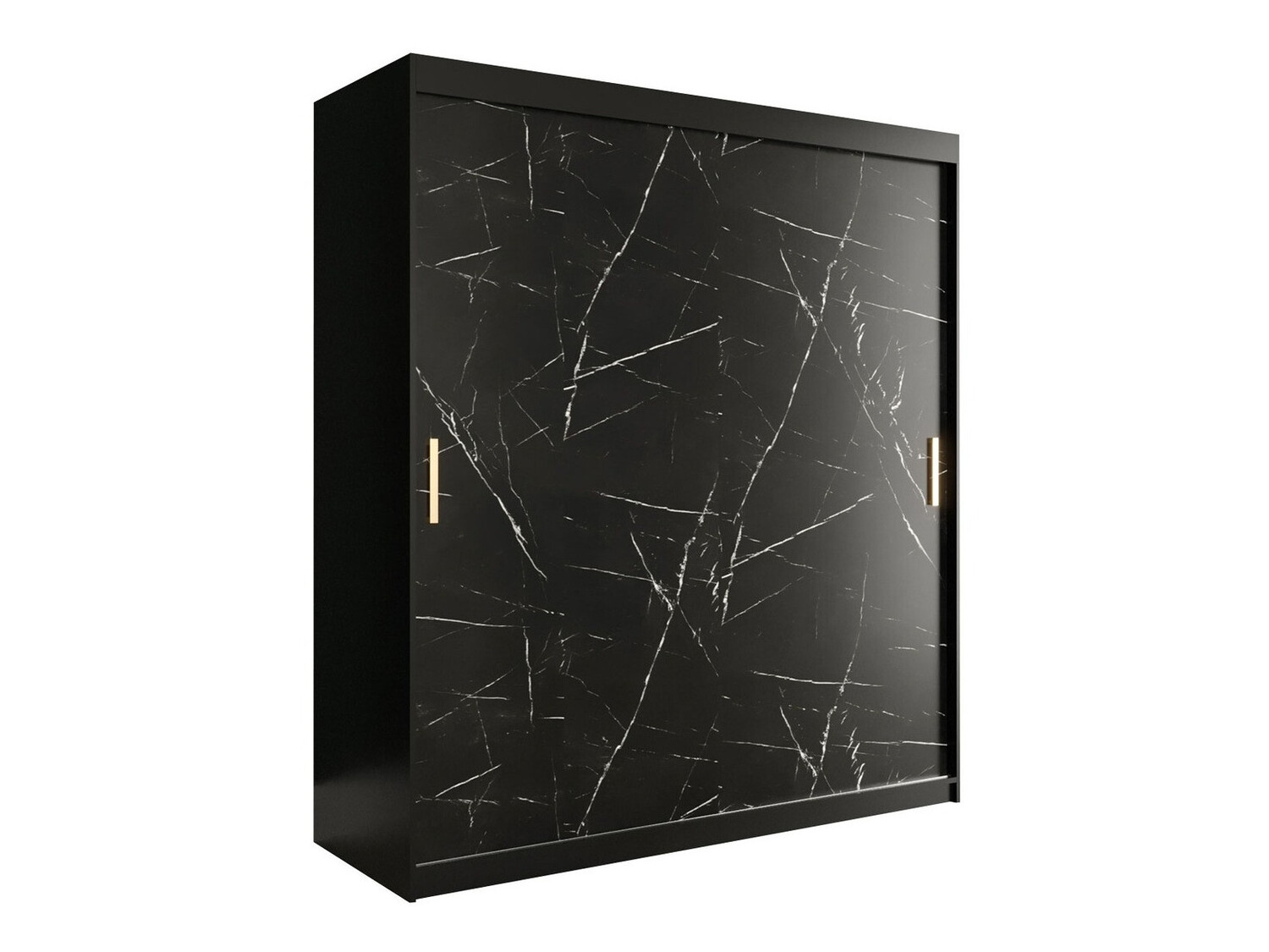 Ormar Hartford 249 (Mat crna + Crni mermer)