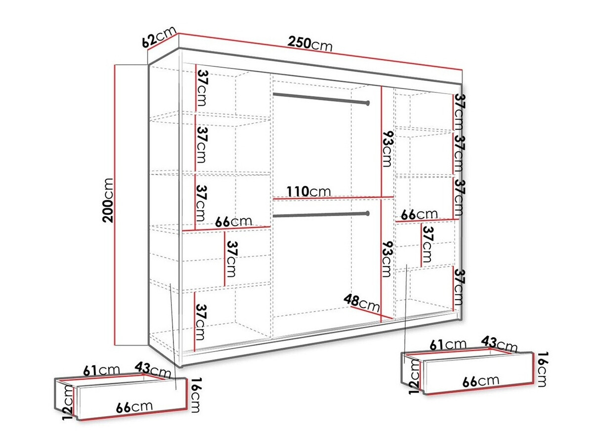 Ormar Hartford 263 (Mat belo + Crni mermer)