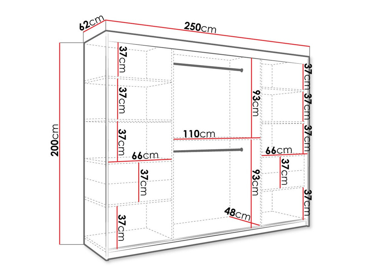 Ormar Hartford 263 (Mat crna + Crni mermer)