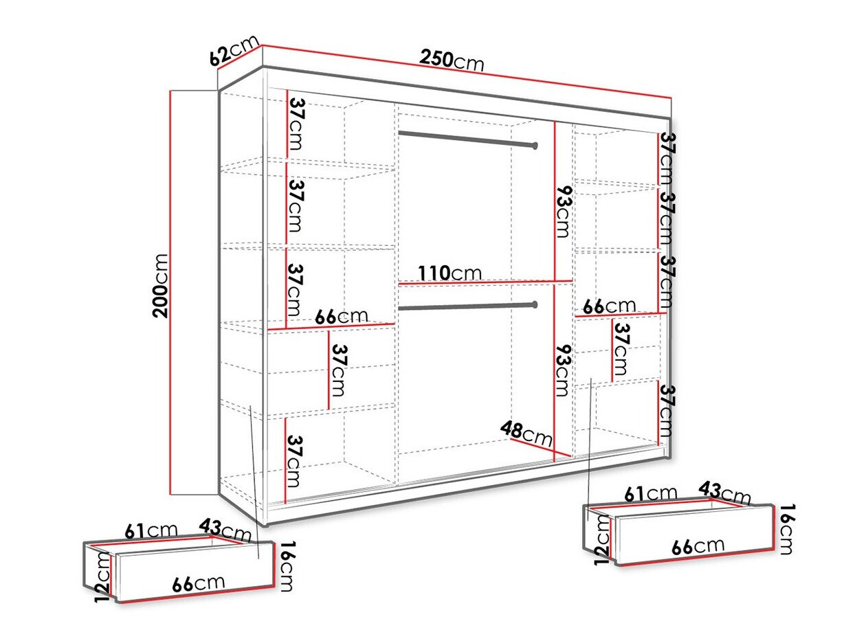 Ormar Hartford 245 (Mat crna + Crni mermer)