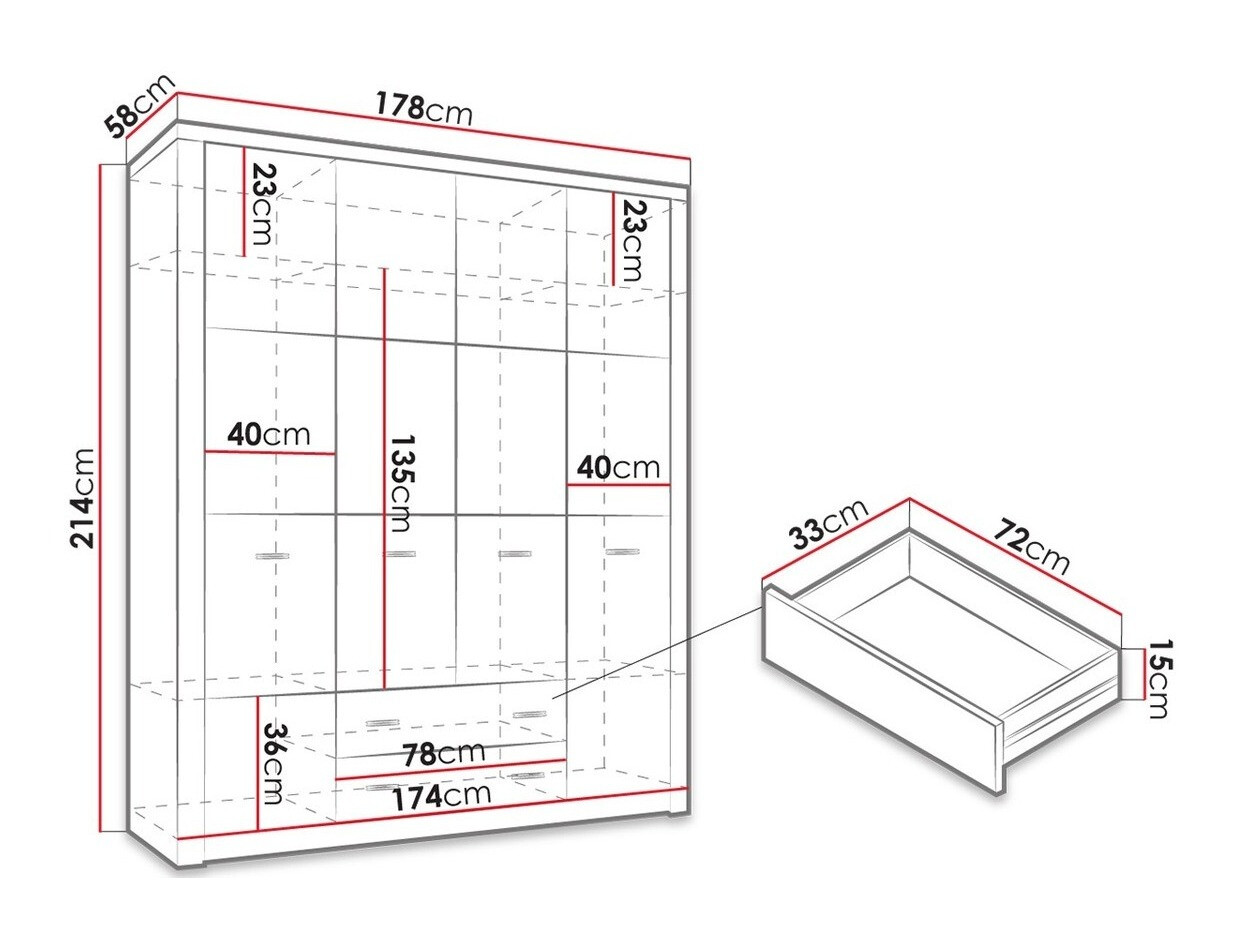Ormar Serfeno 116 (Tamni pepeo)