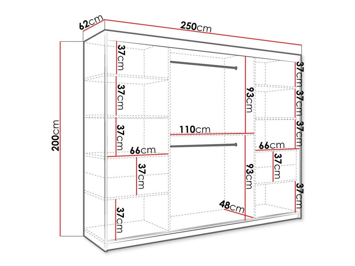 Ormar Hartford 245 (Mat belo + Crni mermer)
