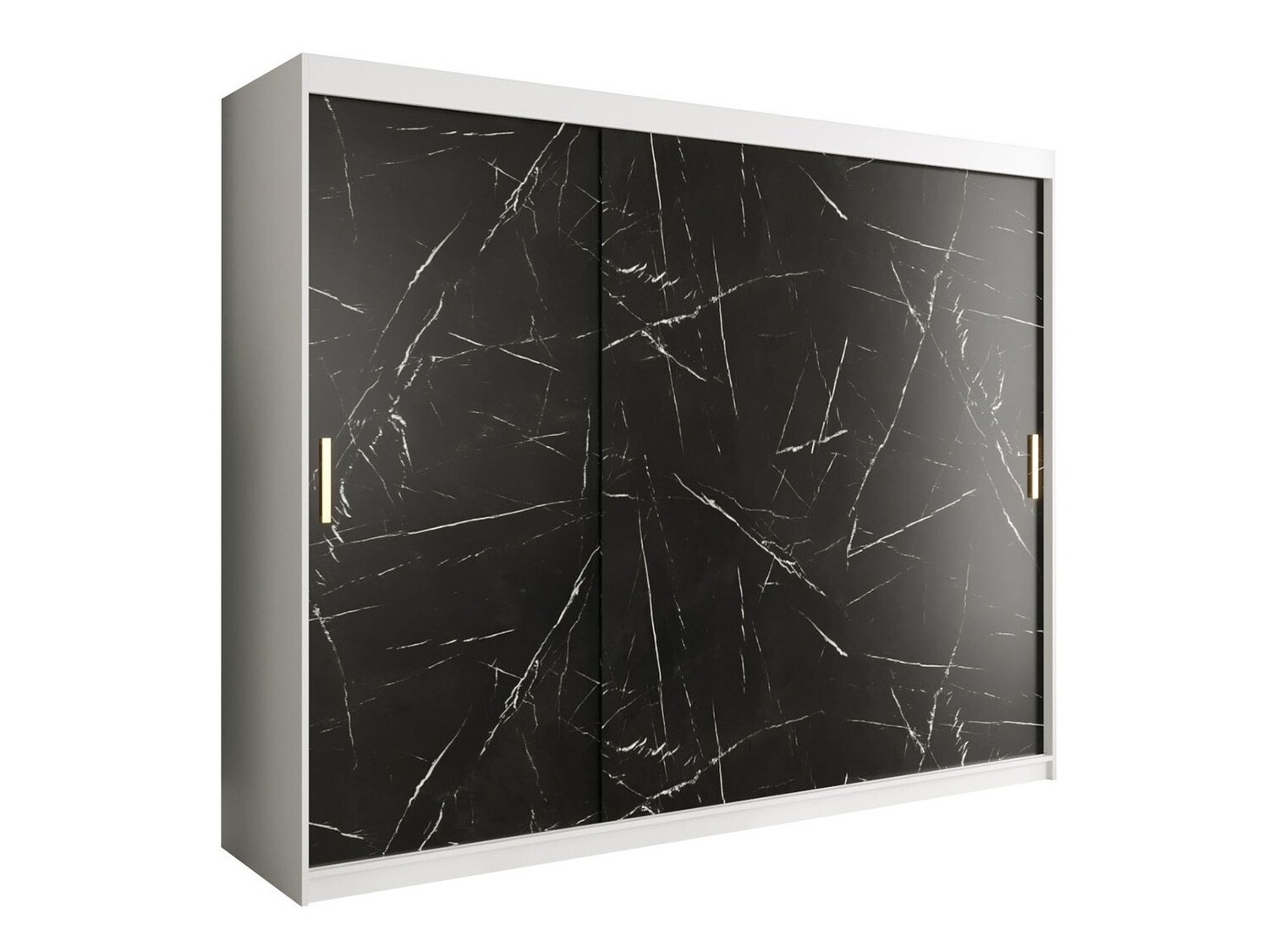 Ormar Hartford 251 (Mat belo + Crni mermer)