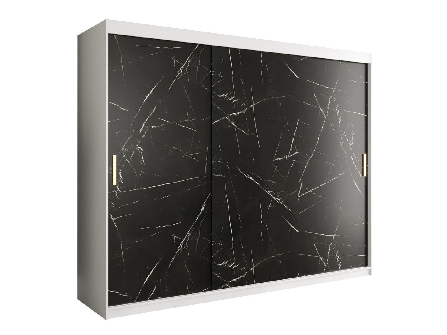 Ormar Hartford 251 (Mat belo + Crni mermer)