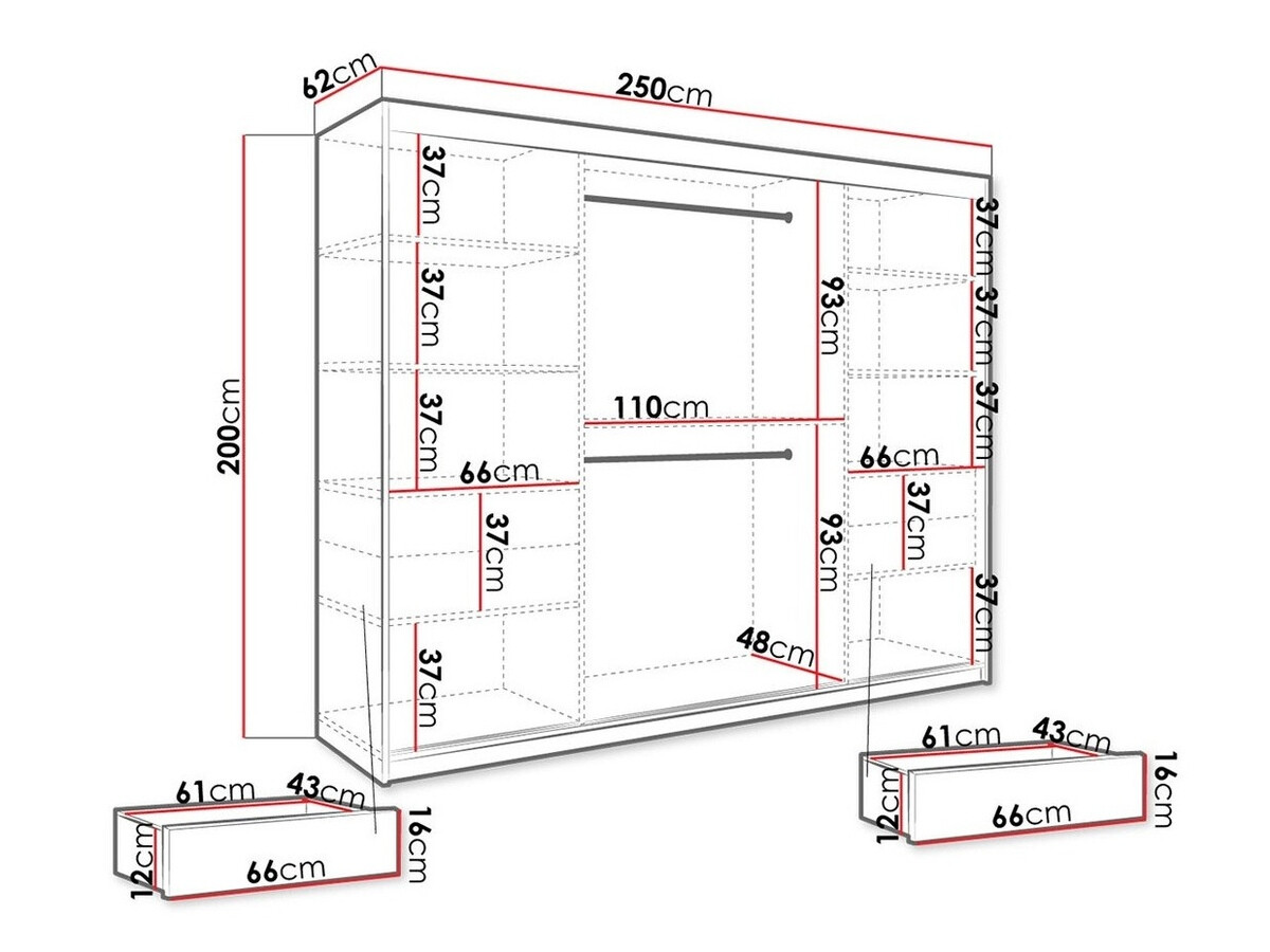 Ormar Hartford 251 (Mat belo + Crni mermer)