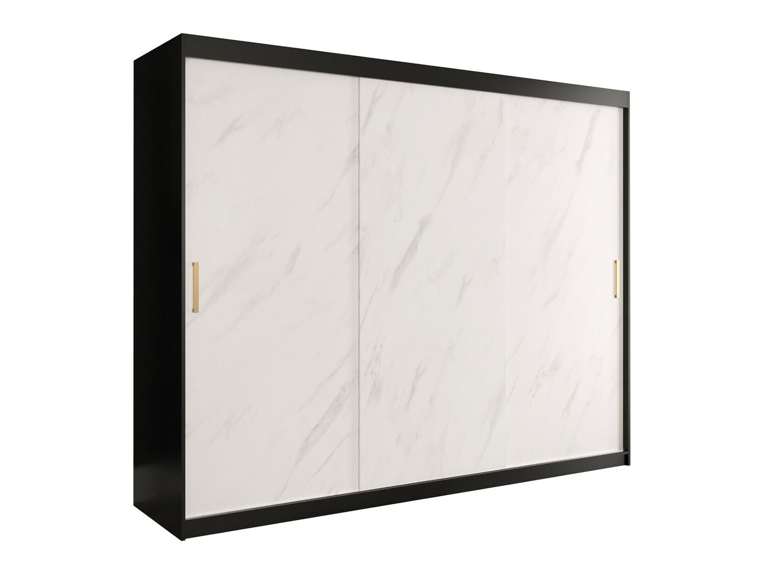 Ormar Hartford 251 (Mat crna + Beli mermer)