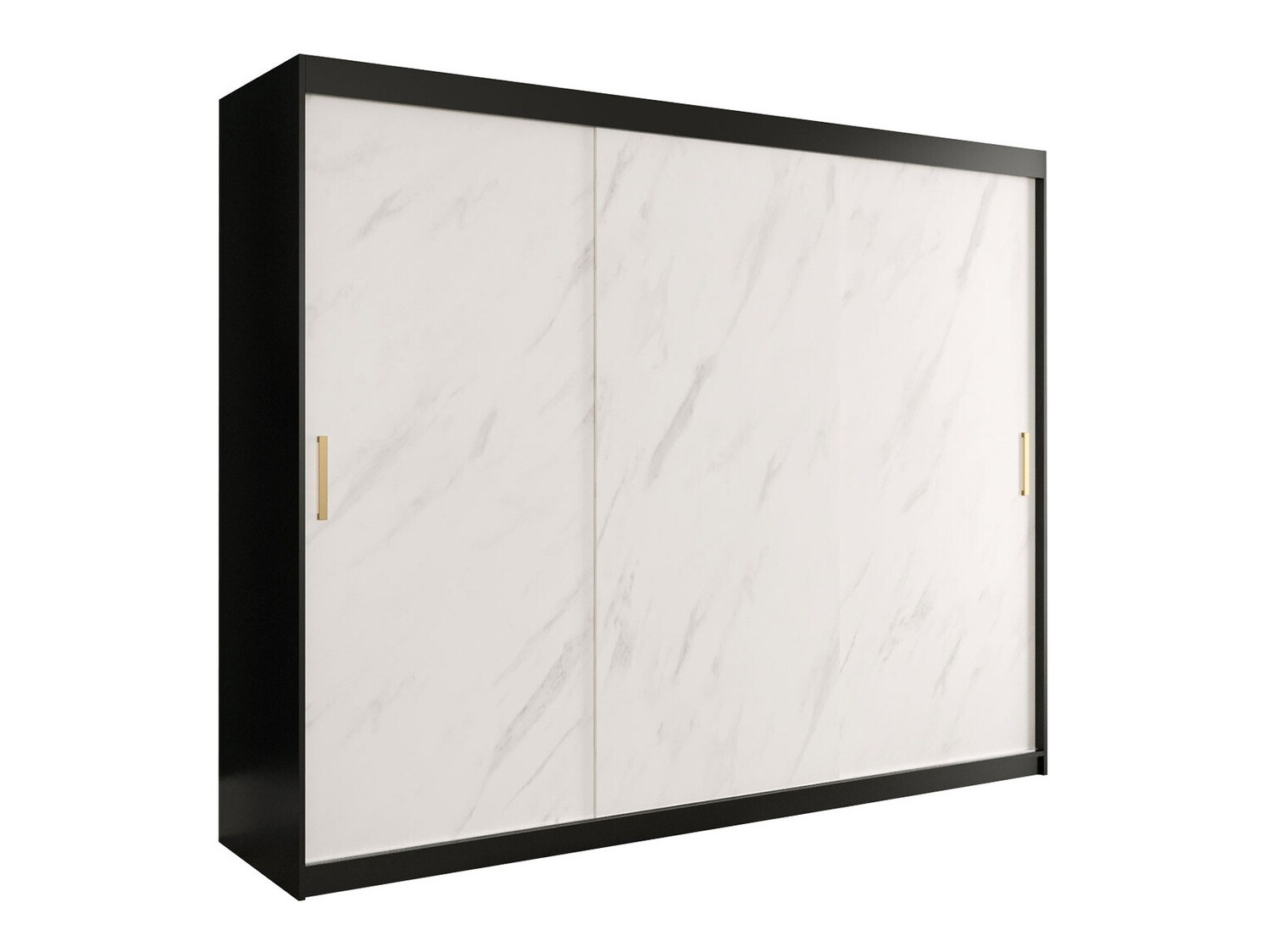 Ormar Hartford 251 (Mat crna + Beli mermer)