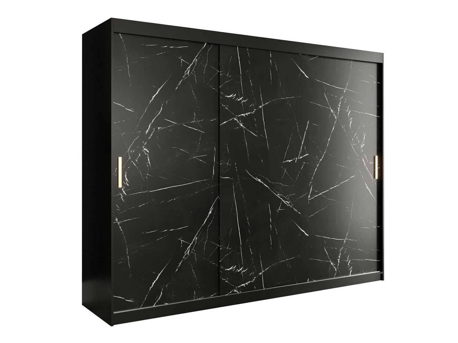 Ormar Hartford 251 (Mat crna + Crni mermer)