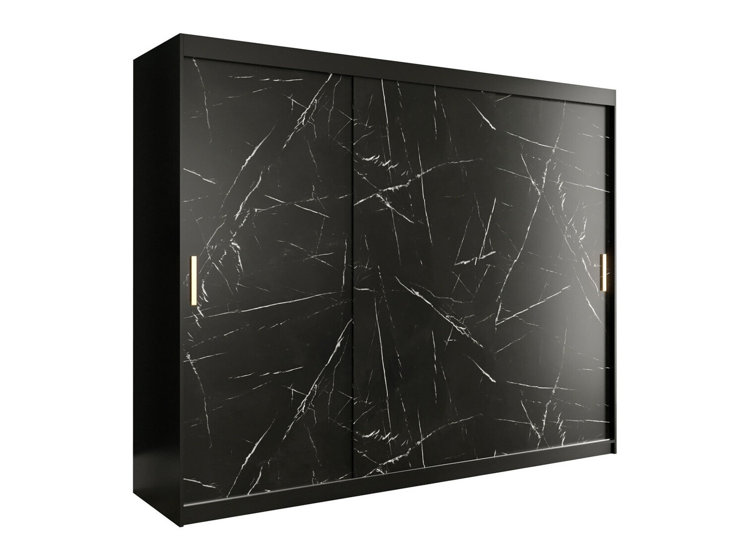 Ormar Hartford 251 (Mat crna + Crni mermer)