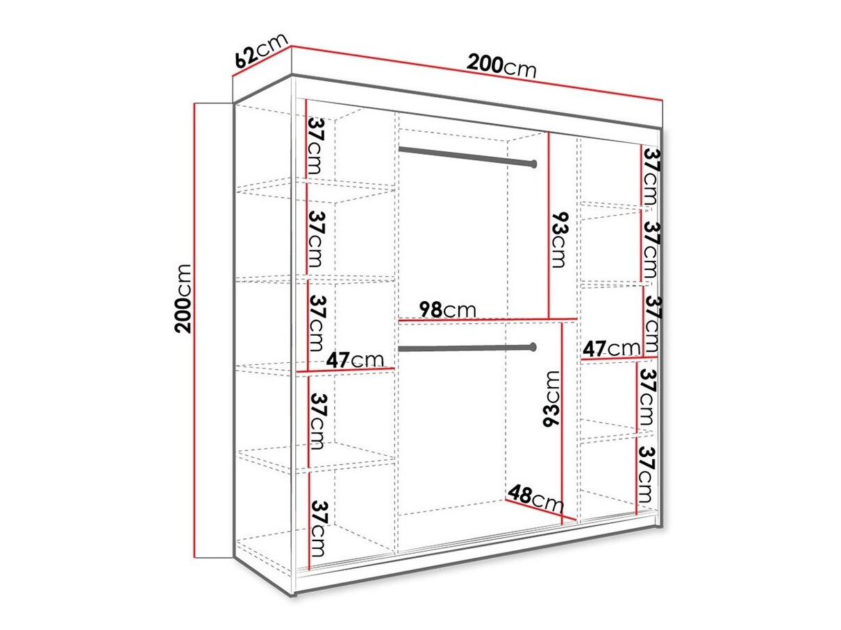 Ormar Hartford 256 (Mat crna + Crni mermer)