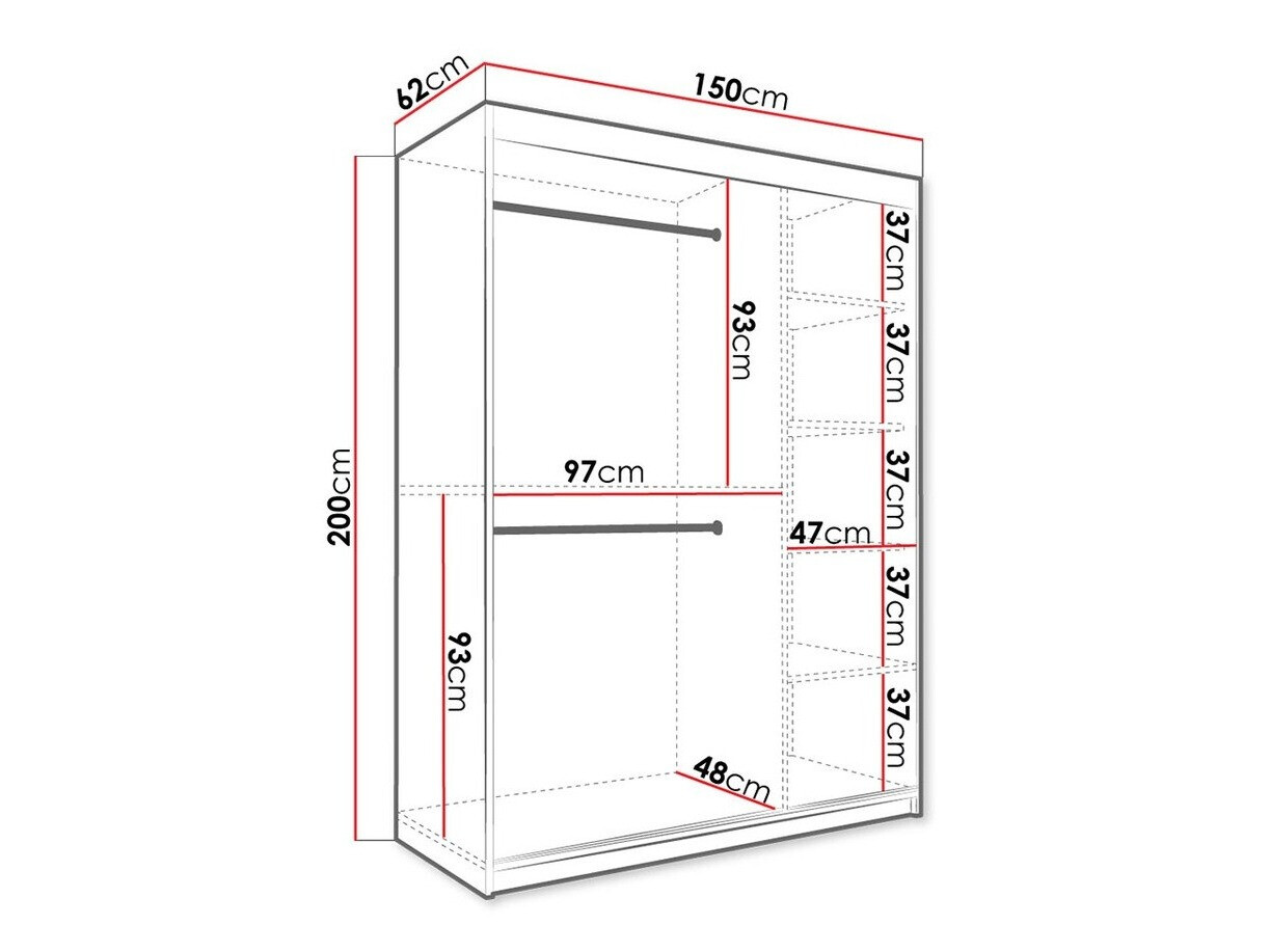Ormar Hartford 260 (Mat crna + Crni mermer)