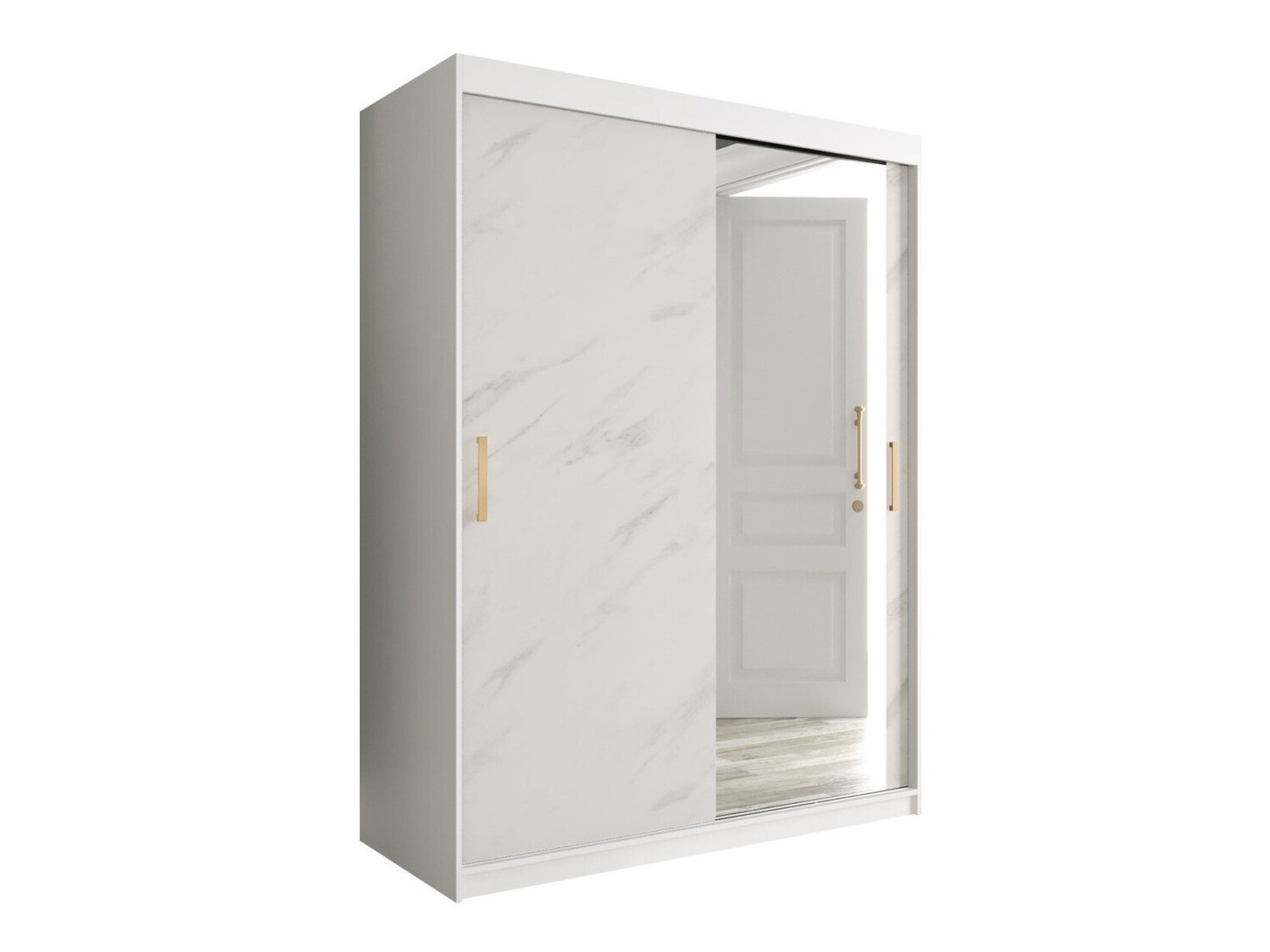 Ormar Hartford 260 (Mat belo + Beli mermer)